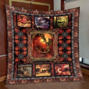 Dragon Fire Quilt Blanket Lu88  Quilt
